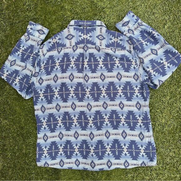 Peter Millar Mountainside Aztec Long Sleeve Woven Boho Western Button Shirt XL - Picture 7 of 8